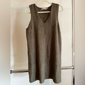 Bishop + Young army green shift dress